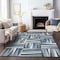 Homeroots 3' X 5' Denim Blue Gray And Ivory Geometric Washable Indoor Outdoor Area Rug 598250 - alternate 4