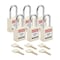 Brady Velocity Lockout Padlocks Nylon 1.5in Shackle Clearance KA White 6PK SDPL-WHT-38ST-KA6 - alternate 1