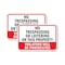 Signmission No Trespassing Or Loitering On This Property Viola, 12'' X 18'' 2 Signs, Heavy Gauge Aluminum, 2PK A-1218-2PACK-25005 - alternate 1