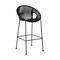 Homeroots 40" Black Metal Low back Outdoor Counter Height Bar chair with Footrest 490220 - alternate 1