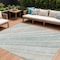 Homeroots 8' X 10' Ivory Blue And Green Striped Washable Indoor Outdoor Area Rug 614992 - alternate 1