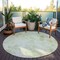 Homeroots 8' Green And Ivory Round Floral Washable Indoor Outdoor Area Rug 583090 - alternate 5