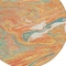 Homeroots 8' Orange Green And Beige Round Abstract Washable Indoor Outdoor Area Rug 602655 - alternate 6