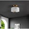 Jonathan Y Tessa 8" 1-Light Modern Contemporary Alabaster/Iron Hexagonal LED Semi Flush Mount, White Marbling/Br JYL1204A - alternate 8