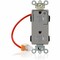 Leviton Straight Blade Receptacle, 5-15R, 15 A, 125V AC, Surface Mount, Self-Grounded MT162-1CG - alternate 1
