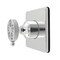 Kingston Brass Single-Handle Six-Way Diverter Valve with Knurled Handle and Square Trim Kit, Polished Chrome KS4041RKX - alternate 1
