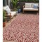 Homeroots 5' X 8' Red And Ivory Damask Washable Indoor Outdoor Area Rug 595188 - alternate 1