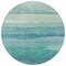 Homeroots 8' Turquoise Round Striped Washable Indoor Outdoor Area Rug 608153 - alternate 7