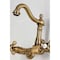 Kingston Brass Two-Handle Wall Mount Bridge Kitchen Faucet, Antique Brass KS1263AX - alternate 4