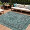 Homeroots 9' X 12' Teal Blue And Turquoise Medallion Washable Indoor Outdoor Area Rug 616080 - alternate 1