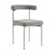 Homeroots Set of Two Gray And Silver Upholstered Polyester Open Back Dining Side Chairs 569410 - alternate 1