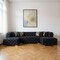 Homeroots Tufted Black Velvet Modular U Shaped Sofa and Chaise Sectional With Toss Pillows 642270 - alternate 3