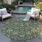 Homeroots 8' Green Tan And Gray Round Floral Washable Indoor Outdoor Area Rug 603463 - alternate 7