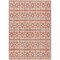 Homeroots 5' X 8' Salmon And Ivory Geometric Washable Indoor Outdoor Area Rug 613802 - alternate 5