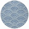 Homeroots 8' Denim Blue Navy Blue And Ivory Round Geometric Washable Indoor Outdoor Area Rug 615196 - alternate 4