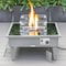 Leisuremod Walbrooke Outdoor Patio Aluminum Square Fire Pit Side Table with Lid and Fire Glass, Grey WGR-27-GL - alternate 4