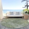 Homeroots 8' Artichoke Green And Beige Round Abstract Washable Indoor Outdoor Area Rug 615490 - alternate 6