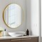 Homeroots 16" Gold Round Aluminum Framed Bathroom Vanity Mirror 565017 - alternate 1