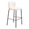 Homeroots Set of Two 29" Cream And Black Faux Leather And Steel Bar Height Bar Chairs 555723 - alternate 5