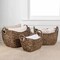 Happimess Nellie Farmhouse Classic Hand-Woven Hyacinth Storage Boat Baskets with Handles, Brown, 3PK BSK2002B-3SET - alternate 1