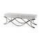 Homeroots 55" Dark Gray and Nickel Chenille and Metal Upholstered Bench 606736 - alternate 1