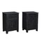 Homeroots 30" Black Solid Wood Distressed One Drawer Nightstand 521200 - alternate 11