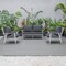 Leisuremod Walbrooke 3-Piece Outdoor Patio Set, White Aluminum Frame & Removable Cushions, Charcoal WW-57-31CH - alternate 7