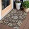 Homeroots 3' X 5' Chocolate Sky Blue And Artichoke Green Floral Washable Indoor Outdoor Area Rug 589458 - alternate 1