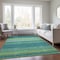 Homeroots 3' X 5' Teal Blue Lime Green And Turquoise Striped Washable Indoor Outdoor Area Rug 614839 - alternate 7