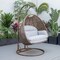 Leisuremod Mendoza Dark Brown Wicker Hanging 2 person Egg Swing Chair with Light Grey Cushions MSCDBR-53LGR - alternate 8