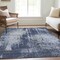 Homeroots 3' X 5' Navy Blue And Sky Blue Abstract Washable Indoor Outdoor Area Rug 587290 - alternate 6