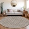 Homeroots 8' Taupe And Beige Round Geometric Washable Indoor Outdoor Area Rug 596215 - alternate 5
