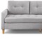 Homeroots 87" Light Gray Polyester Blend Sofa With Ottoman With Natural Legs 544961 - alternate 5