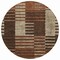 Homeroots 8' Chocolate Ivory And Gold Round Striped Washable Indoor Outdoor Area Rug 613159 - alternate 5