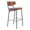 Homeroots Set of Two 26" Brown And Black Faux Leather And Steel Counter Height Bar Chairs 555705 - alternate 8