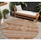 Homeroots 8' Orange And Ivory Round Southwestern Washable Indoor Outdoor Area Rug 593710 - alternate 1