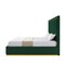 Homeroots Hunter Green Solid Wood King Upholstered Velvet Bed 544800 - alternate 7