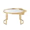 Homeroots 32" Gold Glass And Stainless Steel Round Mirrored Coffee Table 528847 - alternate 6