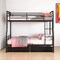 Homeroots Black Full Over Queen Contemporary Metal Bunk Bed With Drawers 590299 - alternate 1
