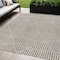 Homeroots 5' X 8' Taupe And Ivory Geometric Washable Indoor Outdoor Area Rug 612149 - alternate 1