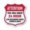 Signmission 24 Hour Surveillance Shield Sign Attenti, 12 Inch X 12 Inch, Aluminum Metal Sign SHI-A-12-351 - alternate 1