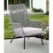 Homeroots 26" Gray and Black Steel Indoor Outdoor Dining Chair with Gray Cushion 490229 - alternate 6