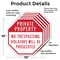 Signmission Private Property No Trespassing Vio, 10 inch X 10 inch, Aluminum Metal Signs, 5PK OC-A-5Pack-10-171 - alternate 5