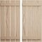 Ekena Millwork Rustic Four Board Spaced Board-n-Batten Hand Hewn Faux Wood Shutters, 23 1/2W x 48H, PR SHUBSS23X48HHPR - alternate 1