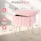 Simple Deluxe Vanity Chair Stool with Storage, Ottoman Soft Faux Fur Padded Makeup Seat, Adjustable Height Footst 3A88HKOTTOASMPNK - alternate 3