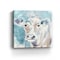Homeroots 20" x 20" Blue Pastel Watercolor Cow Unframed Canvas Wall Art 398923 - alternate 2