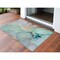 Homeroots 2' X 3' Teal Abstract Washable Non Skid Indoor Outdoor Area Rug 559712 - alternate 1