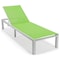 Leisuremod Marlin Patio Chaise Lounge Chair with White Aluminum Frame, Green MLW-77G - alternate 1