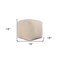 Homeroots 18" Ivory Chenille Cube Pouf Ottoman 534104 - alternate 4