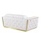 Homeroots 70" White And Silver Italian Leather Loveseat 551603 - alternate 12